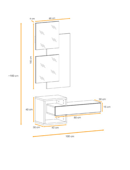 ASM Möbel Wandschrank Easy II – Bild 2