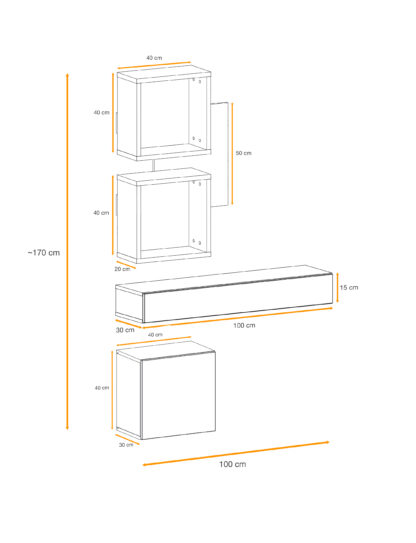 ASM Möbel Wandschrank Easy III – Bild 2