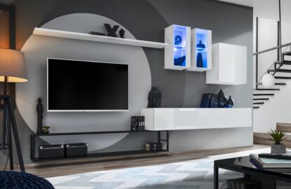 ASM Möbel Wohnwand mit Metallrahmen Switch Met I