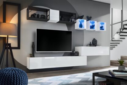 ASM Möbel Wohnwand mit Metallrahmen Switch Met III