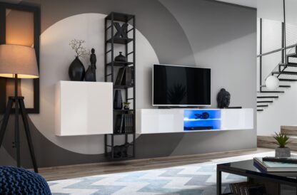 ASM Möbel Wohnwand mit Metallrahmen Switch Met VI