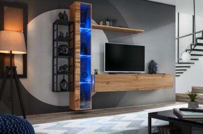 ASM Möbel Wohnwand mit Metallrahmen Switch Met VII