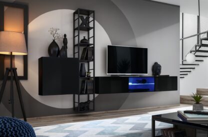 ASM Möbel Wohnwand mit Metallrahmen Switch Met VI
