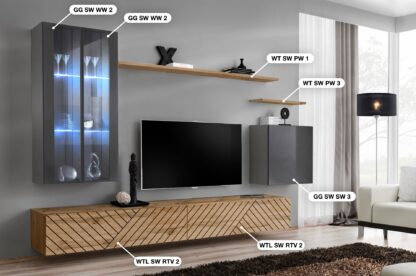 ASM Möbel Wohnwand Switch Lamel – Bild 2
