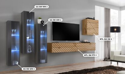 ASM Möbel Wohnwand Switch Lamel – Bild 2