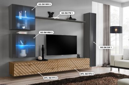 ASM Möbel Wohnwand Switch Lamel – Bild 2