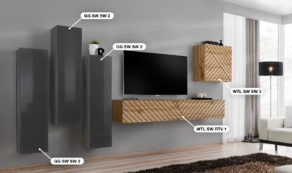 ASM Möbel Wohnwand Switch Lamel – Bild 2