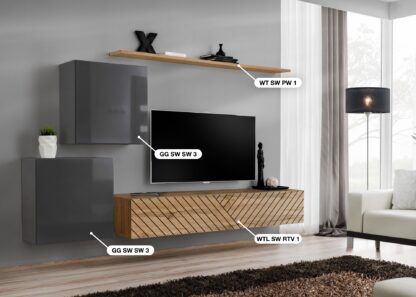 ASM Möbel Wohnwand Switch Lamel – Bild 2