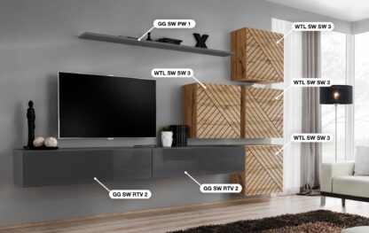 ASM Möbel Wohnwand Switch Lamel – Bild 2