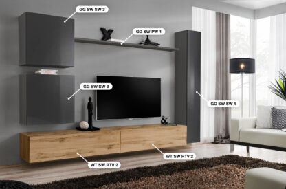 ASM Möbel Wohnwand Switch VIII – Bild 2