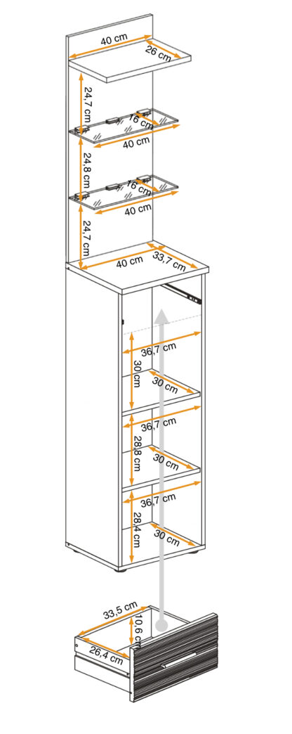 ASM Möbel Eingangsbereich GUSTAVO CABINET TYPE B, C – Bild 3
