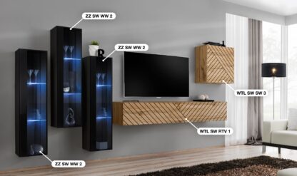 ASM Möbel Wohnwand Switch Lamel – Bild 2