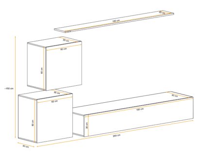 ASM Möbel Wohnwand Switch Lamel – Bild 16