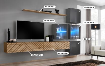 ASM Möbel Wohnwand Switch Lamel – Bild 2