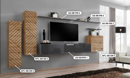 ASM Möbel Wohnwand Switch Lamel – Bild 2