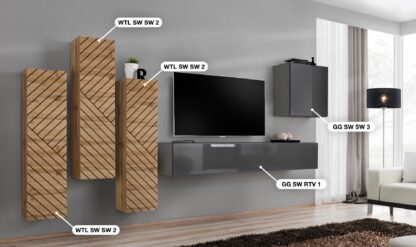 ASM Möbel Wohnwand Switch Lamel – Bild 2