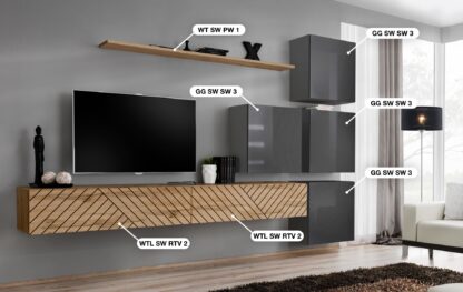 ASM Möbel Wohnwand Switch Lamel – Bild 2