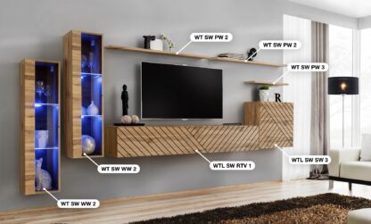 ASM Möbel Wohnwand Switch Lamel – Bild 2