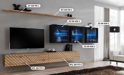 ASM Möbel Wohnwand Switch Lamel – Bild 2