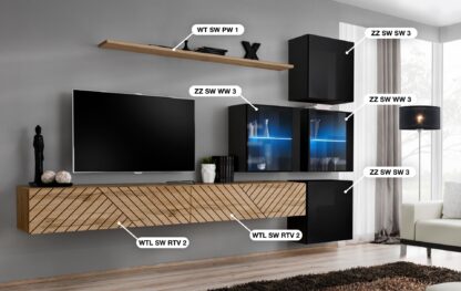 ASM Möbel Wohnwand Switch Lamel – Bild 2