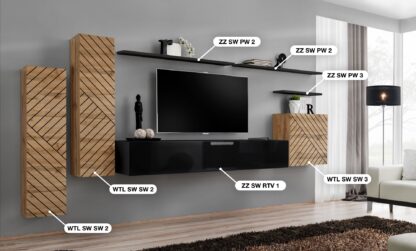ASM Möbel Wohnwand Switch Lamel – Bild 2