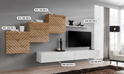 ASM Möbel Wohnwand Switch Lamel – Bild 2