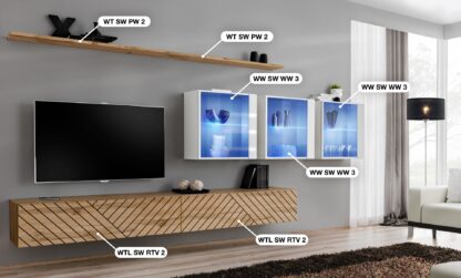 ASM Möbel Wohnwand Switch Lamel – Bild 2