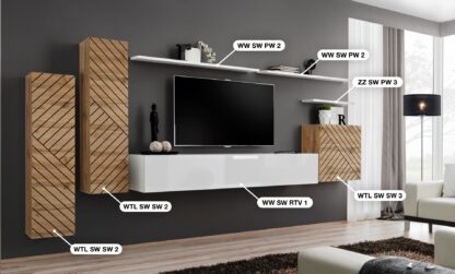 ASM Möbel Wohnwand Switch Lamel – Bild 2