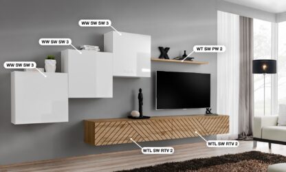 ASM Möbel Wohnwand Switch Lamel – Bild 2