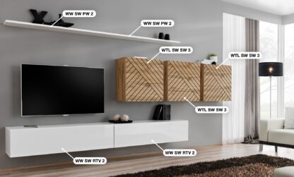 ASM Möbel Wohnwand Switch Lamel – Bild 2