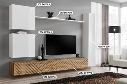 ASM Möbel Wohnwand Switch Lamel – Bild 2