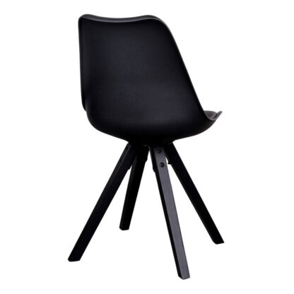 Bergen Dining Chair – Esszimmerstuhl, schwarz mit schwarzen Beinen – Bild 4