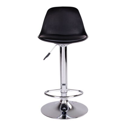 Trondheim Bar Chair – Barstuhl, PU-Leder, schwarz, Chrombeine – Bild 2