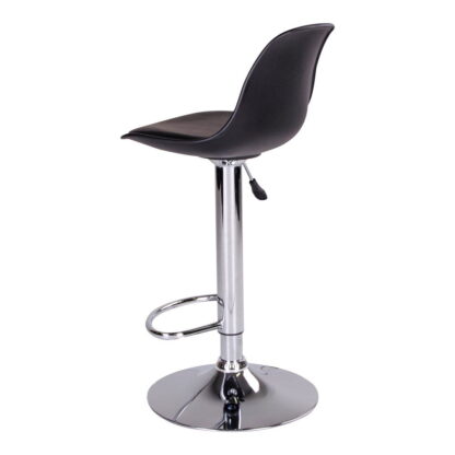 Trondheim Bar Chair – Barstuhl, PU-Leder, schwarz, Chrombeine – Bild 4