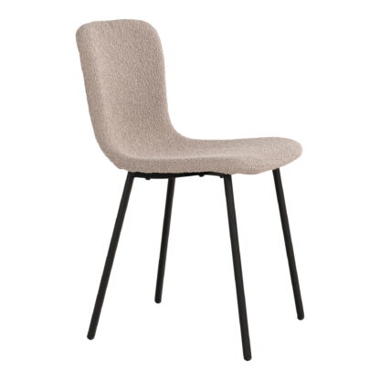 Halden Dining Chair - Esszimmerstuhl, Bouclé, Beige, schwarze Beine, HN1233 – Bild 3