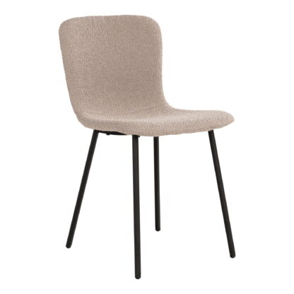 Halden Dining Chair - Esszimmerstuhl, Bouclé, Beige, schwarze Beine, HN1233