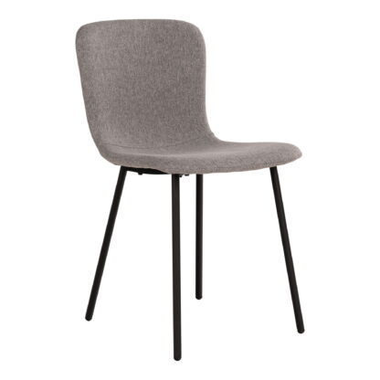 Halden Dining Chair – Esszimmerstuhl, hellgrau mit schwarzen Beinen, HN1275