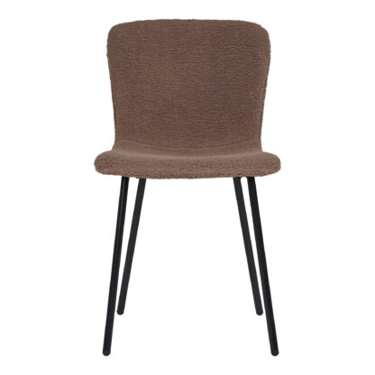 Halden Dining Chair - Esszimmerstuhl, Kunstfell, dunkelbraun, schwarze Beine, HN1092 – Bild 2