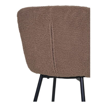 Halden Dining Chair - Esszimmerstuhl, Kunstfell, dunkelbraun, schwarze Beine, HN1092 – Bild 5