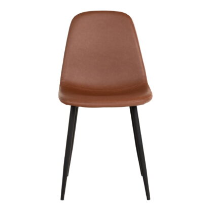 Stockholm Dining Chair – Esszimmerstuhl, PU-Leder, Vintage-Hellbraun, schwarze Beine, HN1224 – Bild 2