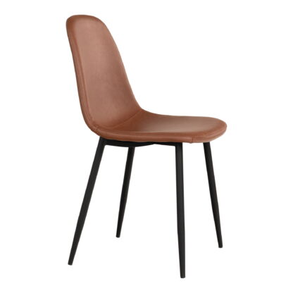 Stockholm Dining Chair – Esszimmerstuhl, PU-Leder, Vintage-Hellbraun, schwarze Beine, HN1224 – Bild 3