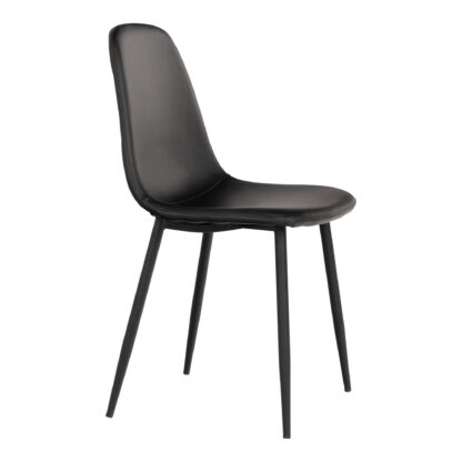 Stockholm Dining Chair – Esszimmerstuhl, PU-Leder, schwarz, schwarze Beine, HN1225 – Bild 3