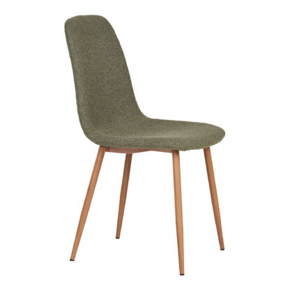 Stockholm Dining Chair - Esszimmerstuhl, Bouclé, dunkelgrün, holzähnliche Beine, HN1236 – Bild 3