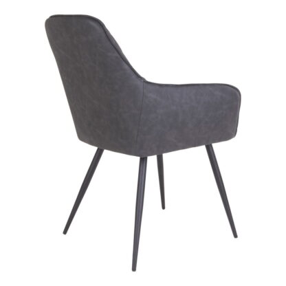 Harbo Dining Chair – Esszimmerstuhl, PU-Leder, dunkelgrau, schwarze Beine, HN1221 – Bild 3