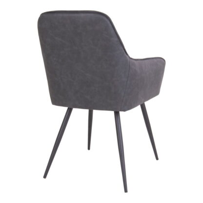 Harbo Dining Chair – Esszimmerstuhl, PU-Leder, dunkelgrau, schwarze Beine, HN1221 – Bild 4
