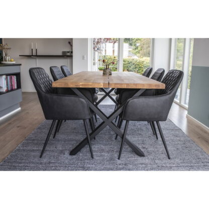 Harbo Dining Chair – Esszimmerstuhl, PU-Leder, schwarz, schwarze Beine, HN1223 – Bild 6