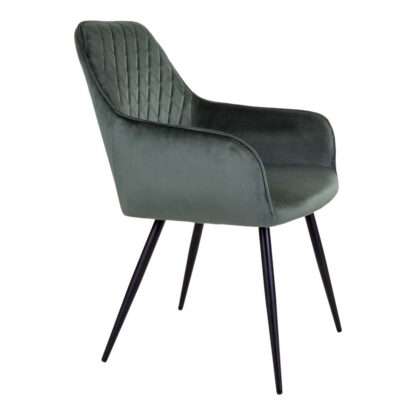 Harbo Dining Chair – Esszimmerstuhl, Samt, grün, schwarze Beine, HN1206 – Bild 3