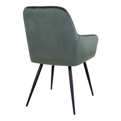 Harbo Dining Chair – Esszimmerstuhl, Samt, grün, schwarze Beine, HN1206 – Bild 4