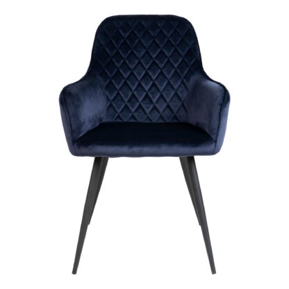 Harbo Dining Chair – Esszimmerstuhl, Samt, blau, schwarze Beine, HN1205 – Bild 2