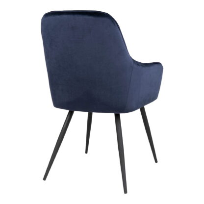 Harbo Dining Chair – Esszimmerstuhl, Samt, blau, schwarze Beine, HN1205 – Bild 4